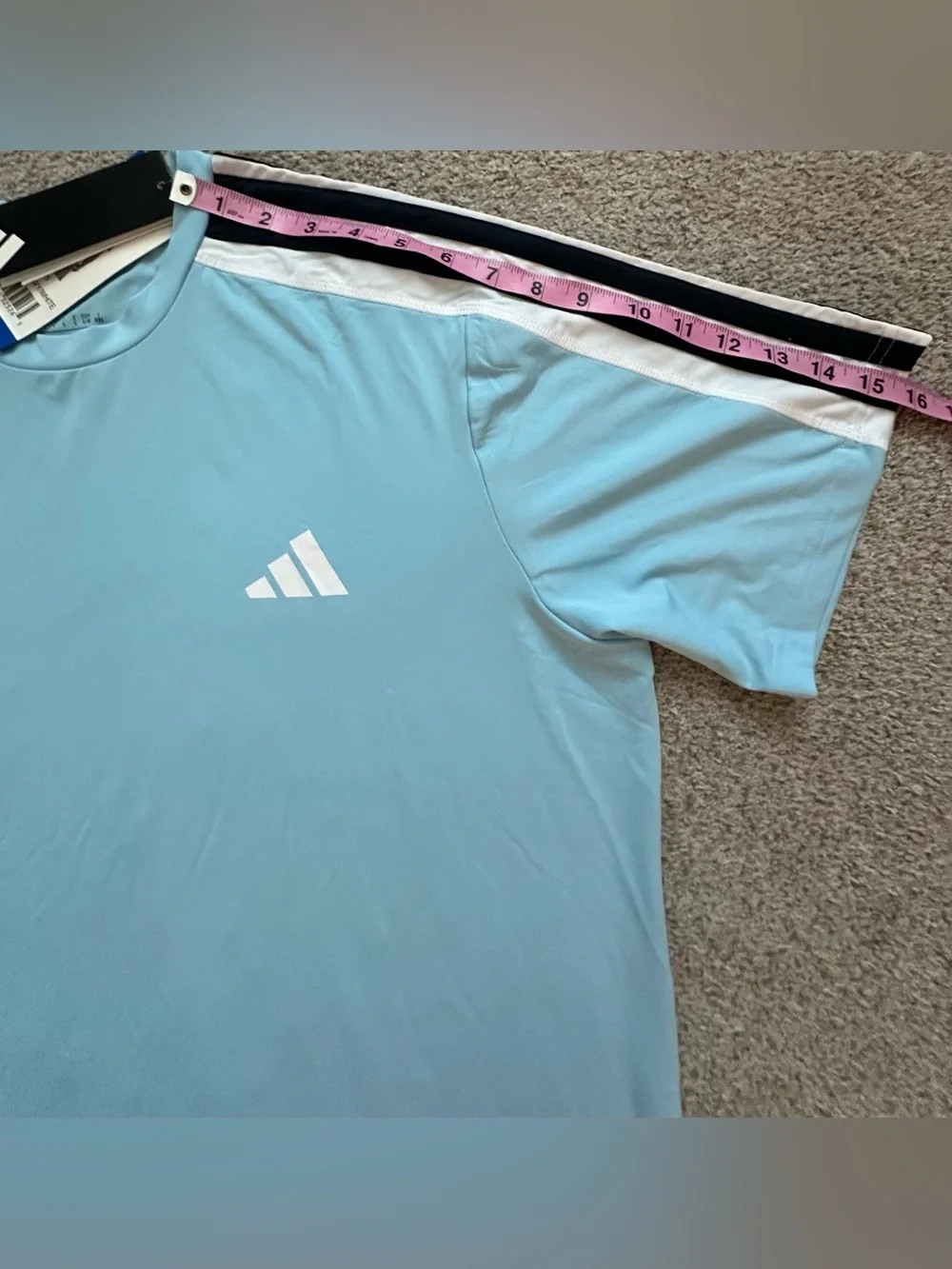 adidas Men’s Active 3S Tee Icy Blue Size Large NWT, Lightweight, Casual